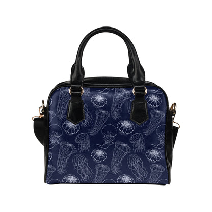 Jellyfish Pattern Print Design 05 Shoulder Handbag