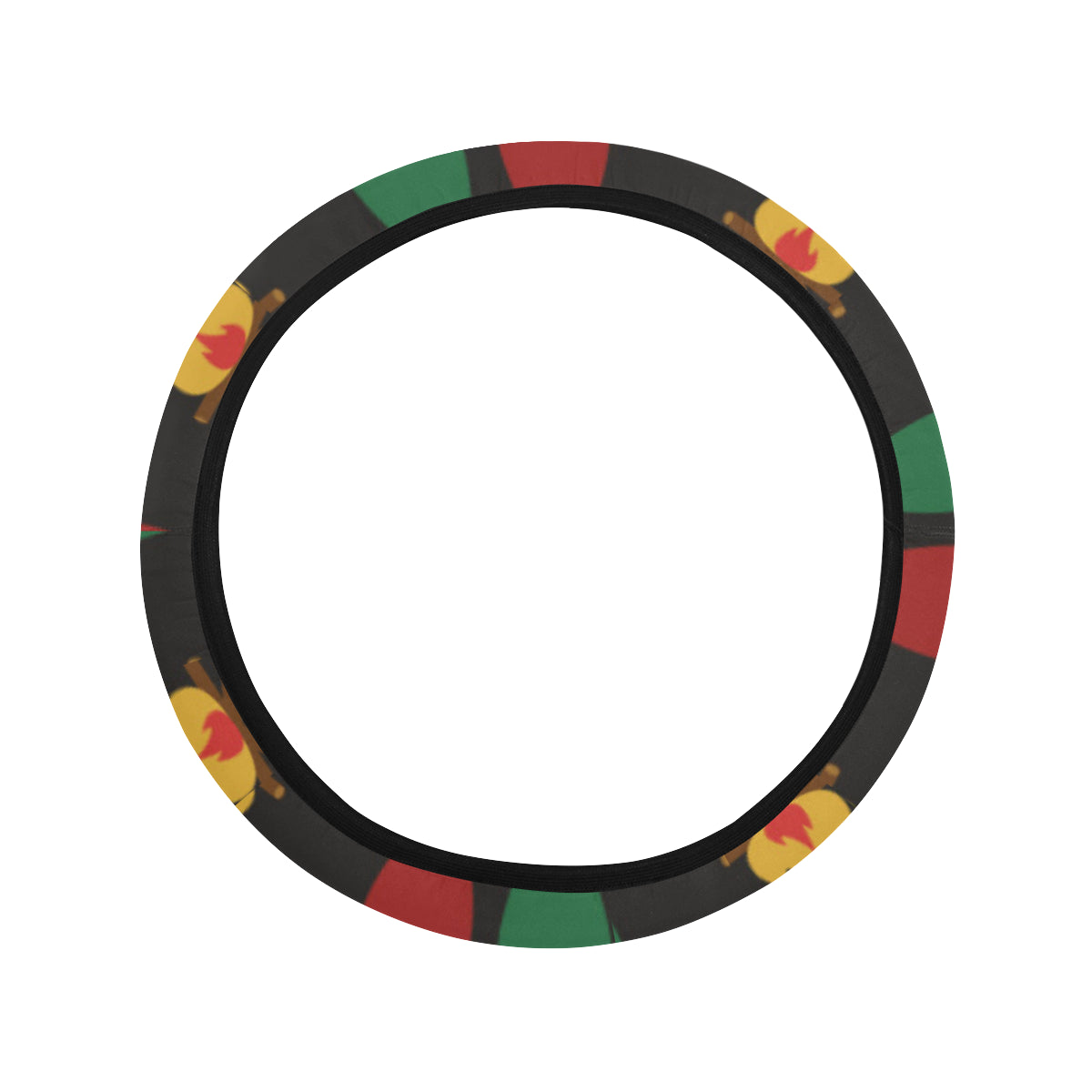 Conga Pattern Print Design 01 Steering Wheel Cover with Elastic Edge