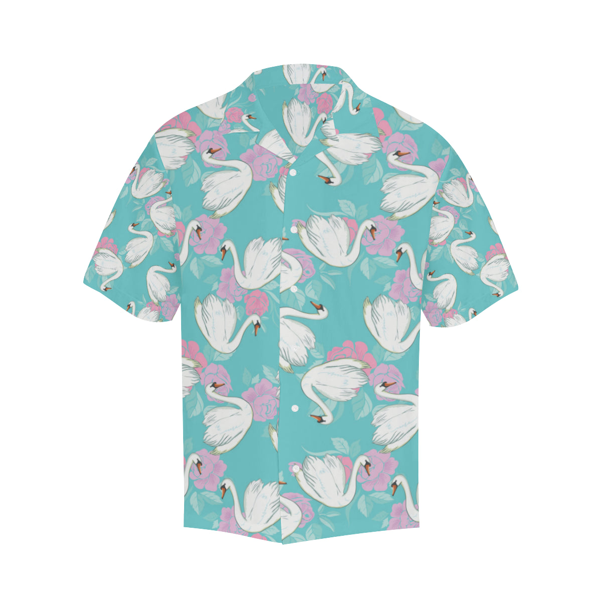 Swan Pattern Print Design 03 Men's Hawaiian Shirt