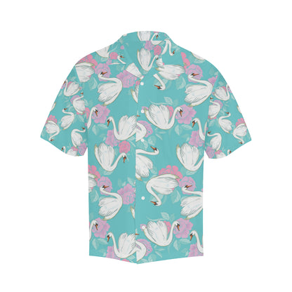 Swan Pattern Print Design 03 Men's Hawaiian Shirt