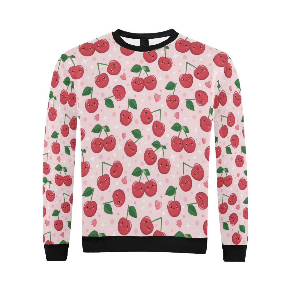 Cherry Pattern Print Design CH02 Men Long Sleeve Sweatshirt