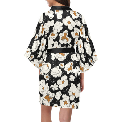 Popcorn Pattern Print Design A02 Women's Short Kimono