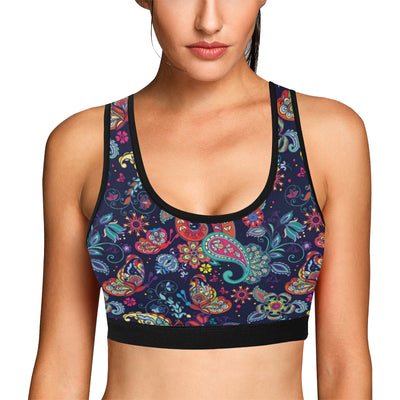 Paisley Boho Pattern Print Design A06 Sports Bra