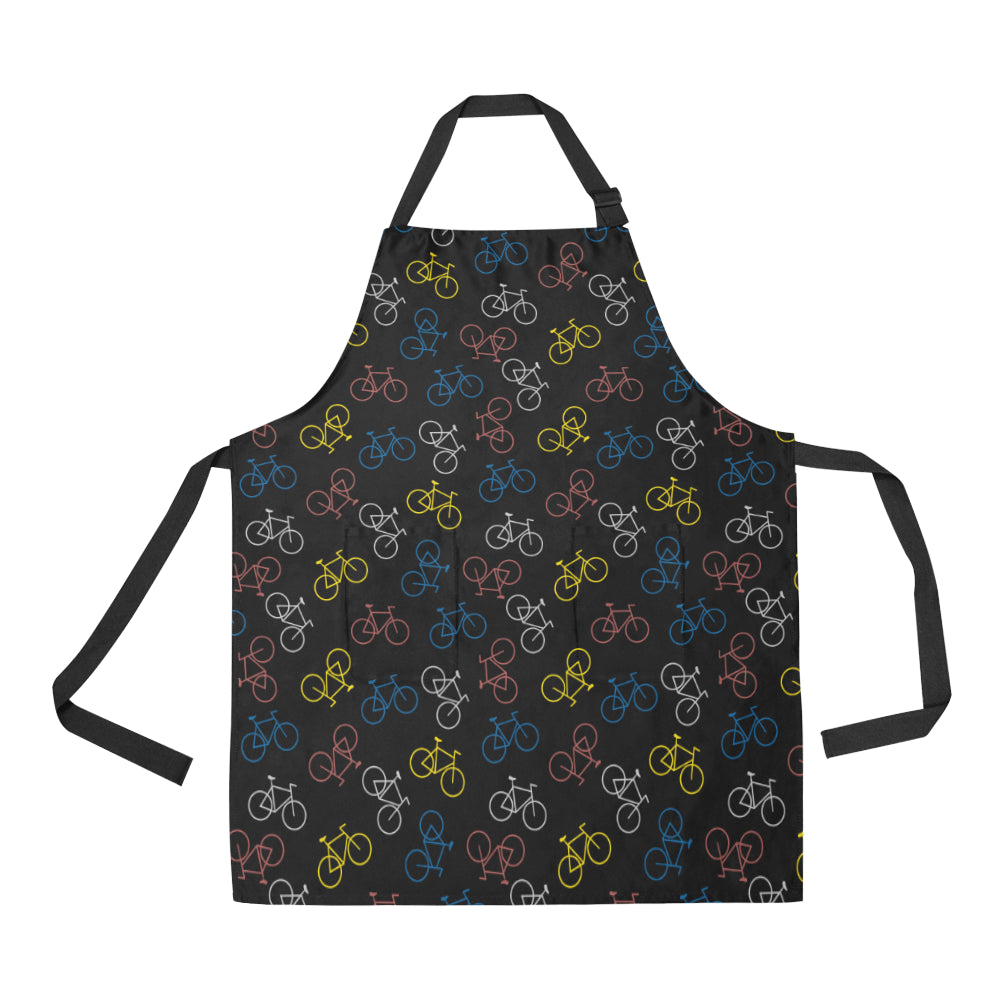 Bicycle Pattern Print Design 03 Apron with Pocket