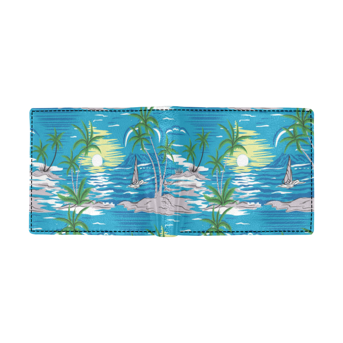 Palm Tree Beach Men's ID Card Wallet