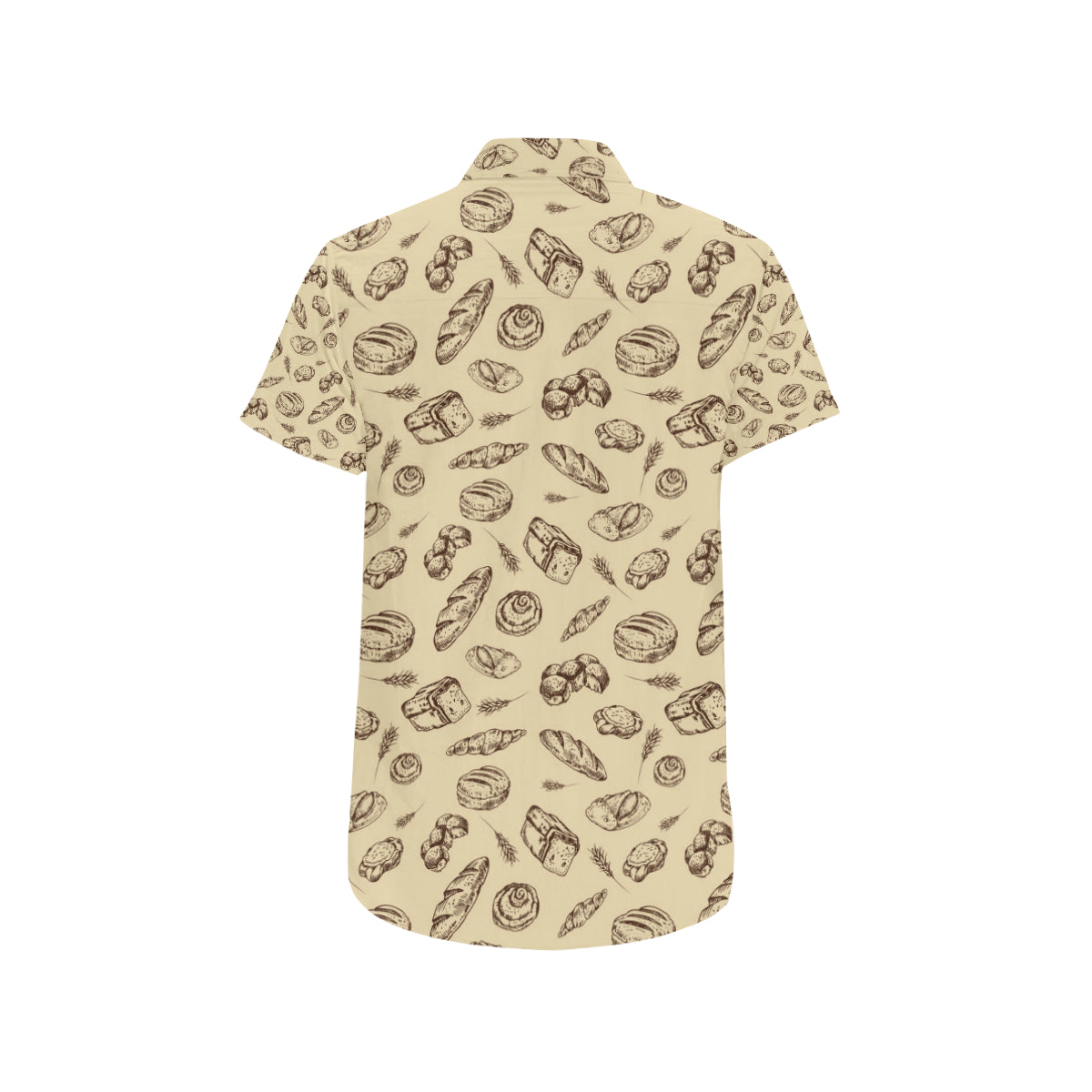 Bread Pattern Print Design 04 Men's Short Sleeve Button Up Shirt