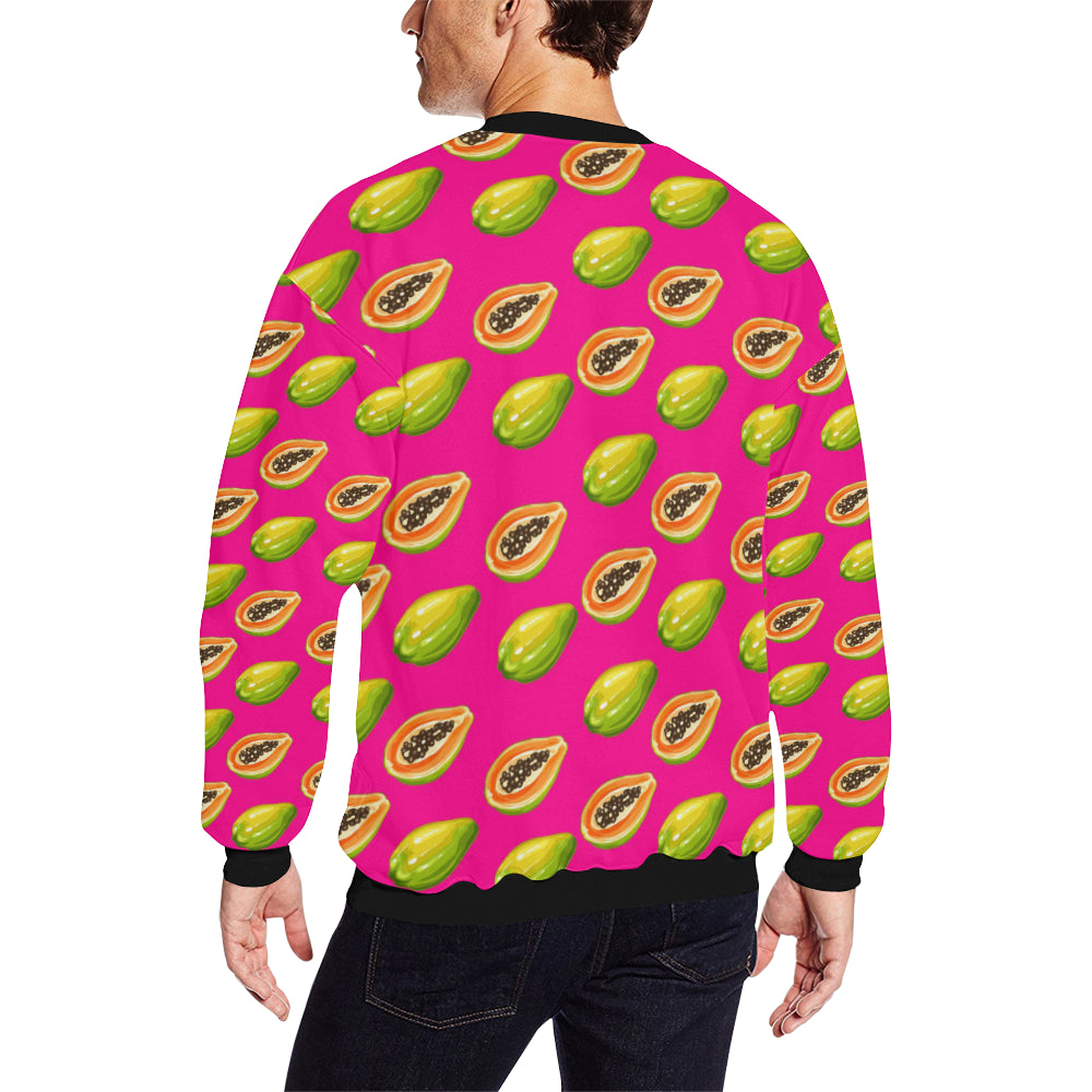 Papaya Pattern Print Design PP02 Men Long Sleeve Sweatshirt
