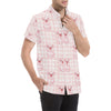 Pig Baby Pattern Print Design 01 Men's Short Sleeve Button Up Shirt