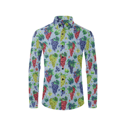 Grape Pattern Print Design GP06 Men's Long Sleeve Shirt
