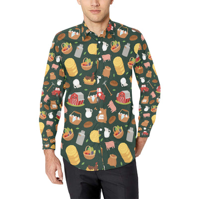 Agricultural Farm Print Design 02 Men's Long Sleeve Shirt