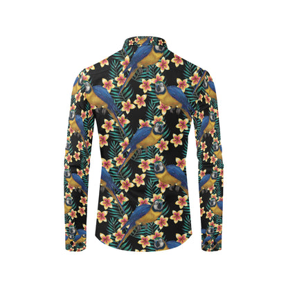 Macaw Pattern Print Design 01 Men's Long Sleeve Shirt