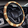 Tiki Orange Vertical Pattern Steering Wheel Cover with Elastic Edge