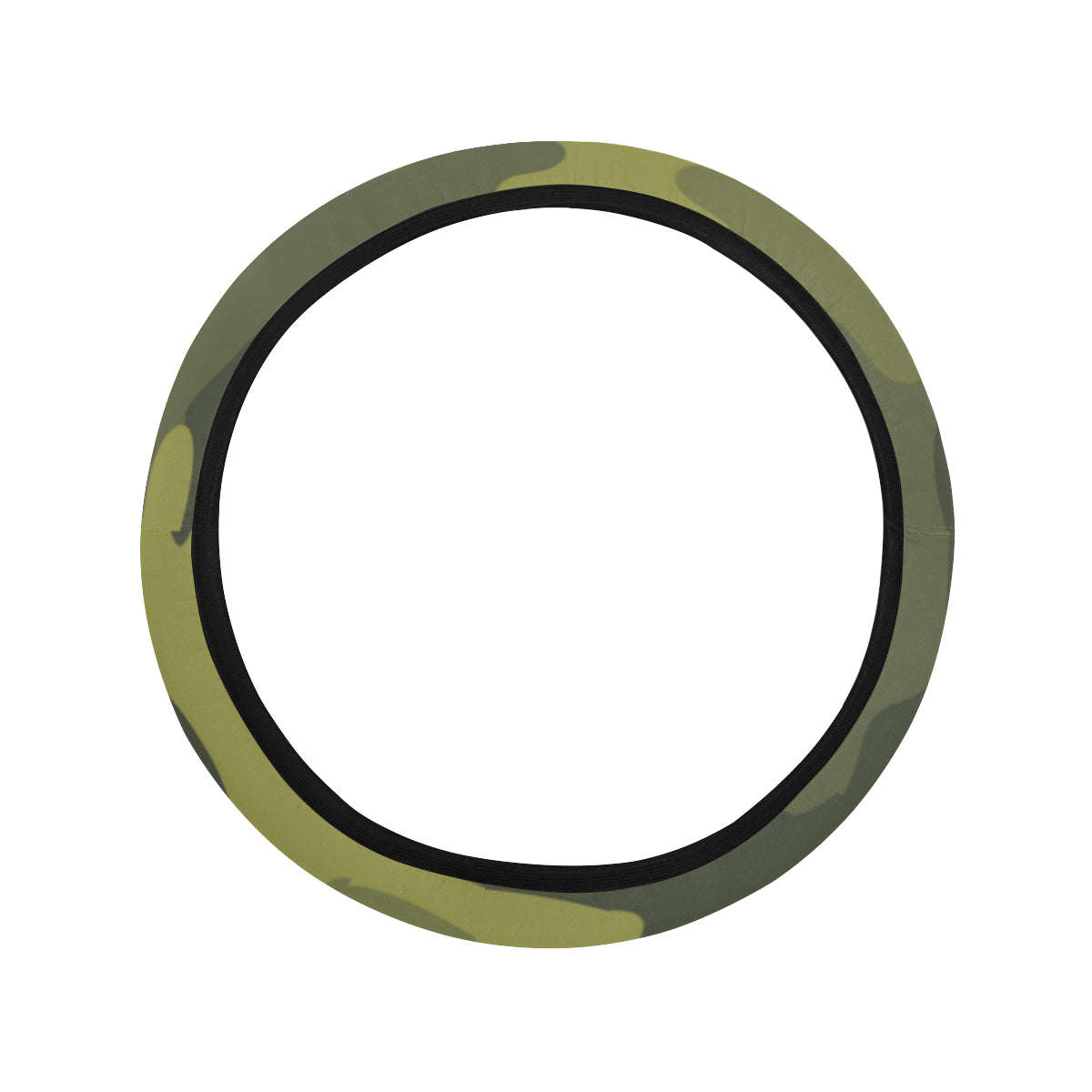 Military Camouflage Pattern Print Design 02 Steering Wheel Cover with Elastic Edge