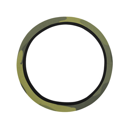 Military Camouflage Pattern Print Design 02 Steering Wheel Cover with Elastic Edge