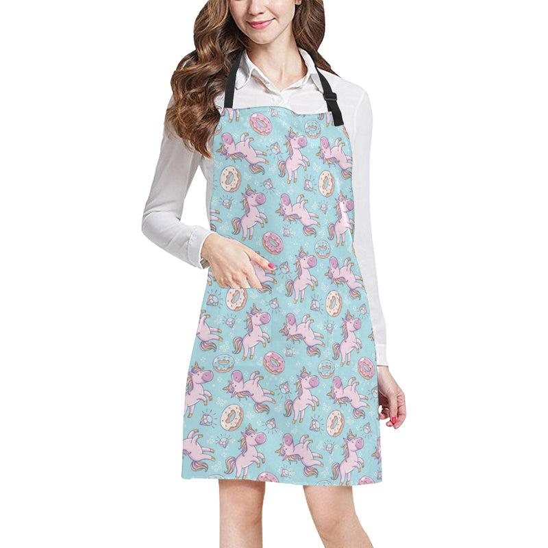 Donut Unicorn Pattern Print Design DN016 Apron with Pocket