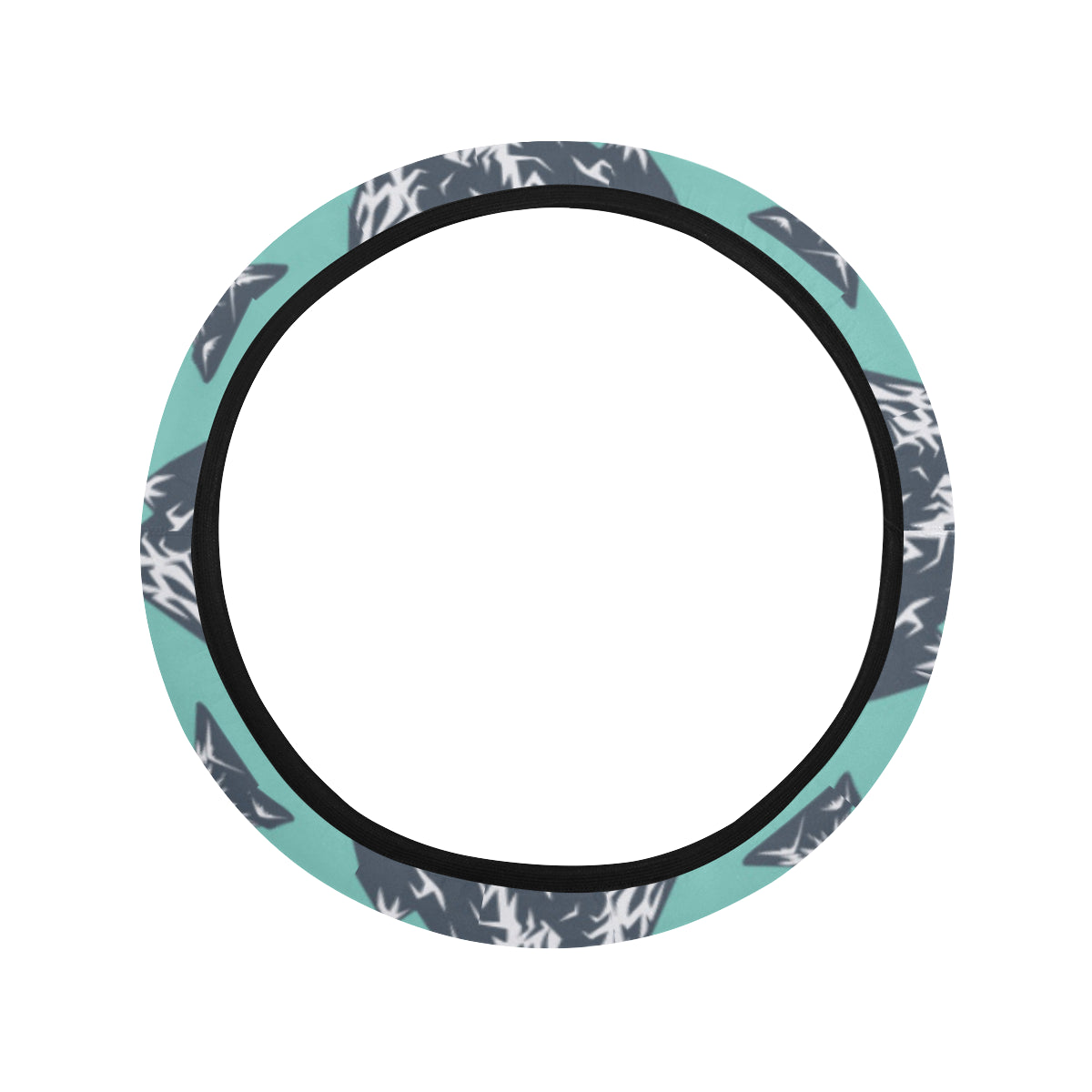Mountain Pattern Print Design 01 Steering Wheel Cover with Elastic Edge