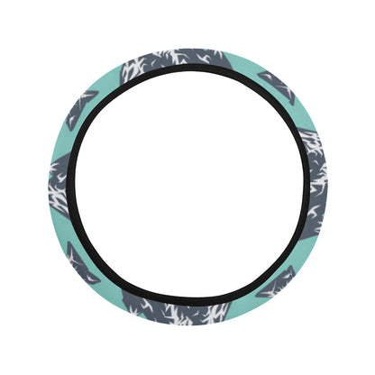 Mountain Pattern Print Design 01 Steering Wheel Cover with Elastic Edge