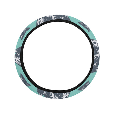 Mountain Pattern Print Design 01 Steering Wheel Cover with Elastic Edge