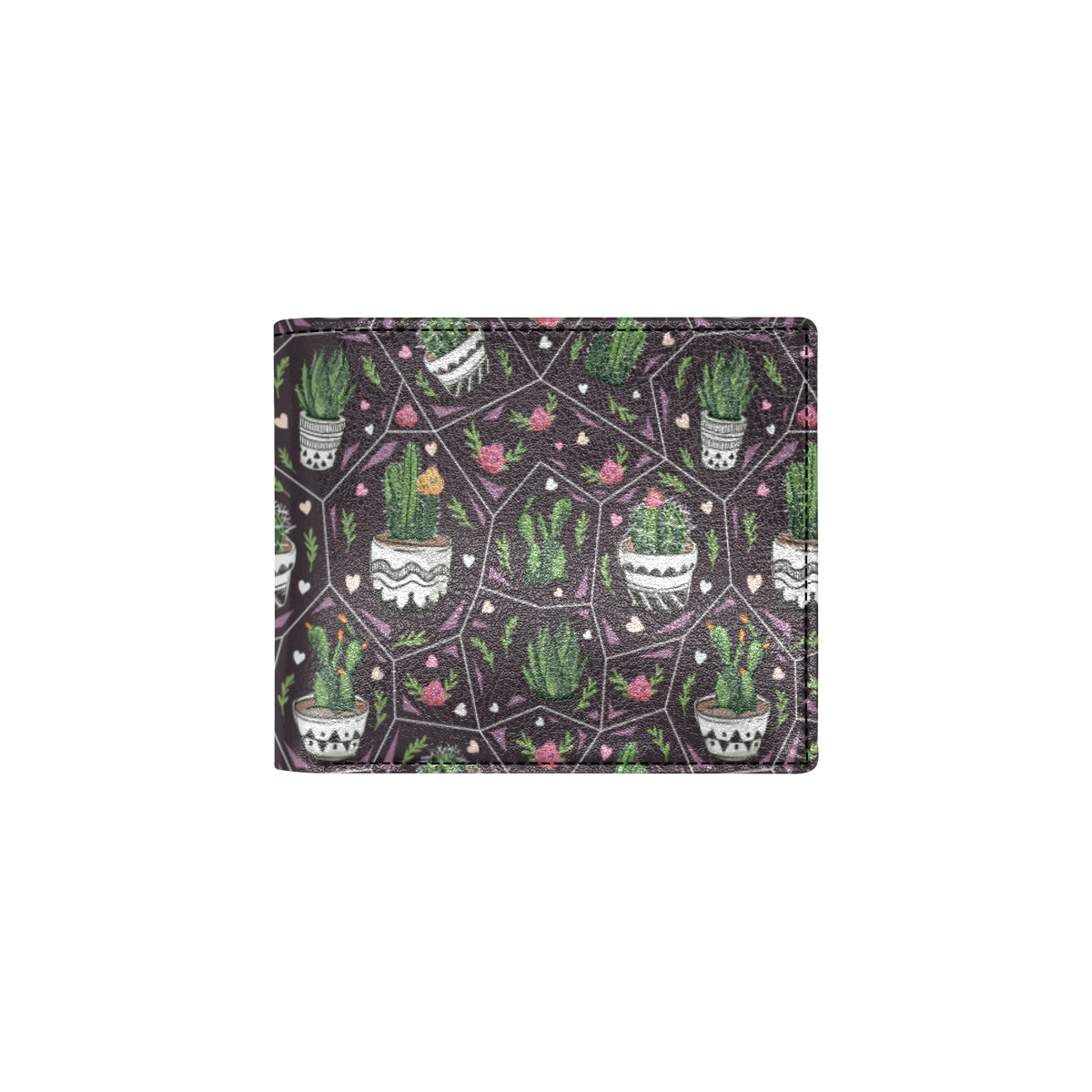 Cactus Pattern Print Design 03 Men's ID Card Wallet