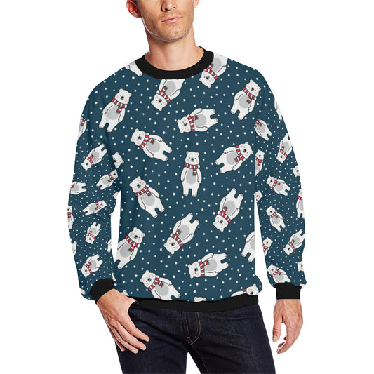 Polar Bear Pattern Print Design PB05 Men Long Sleeve Sweatshirt