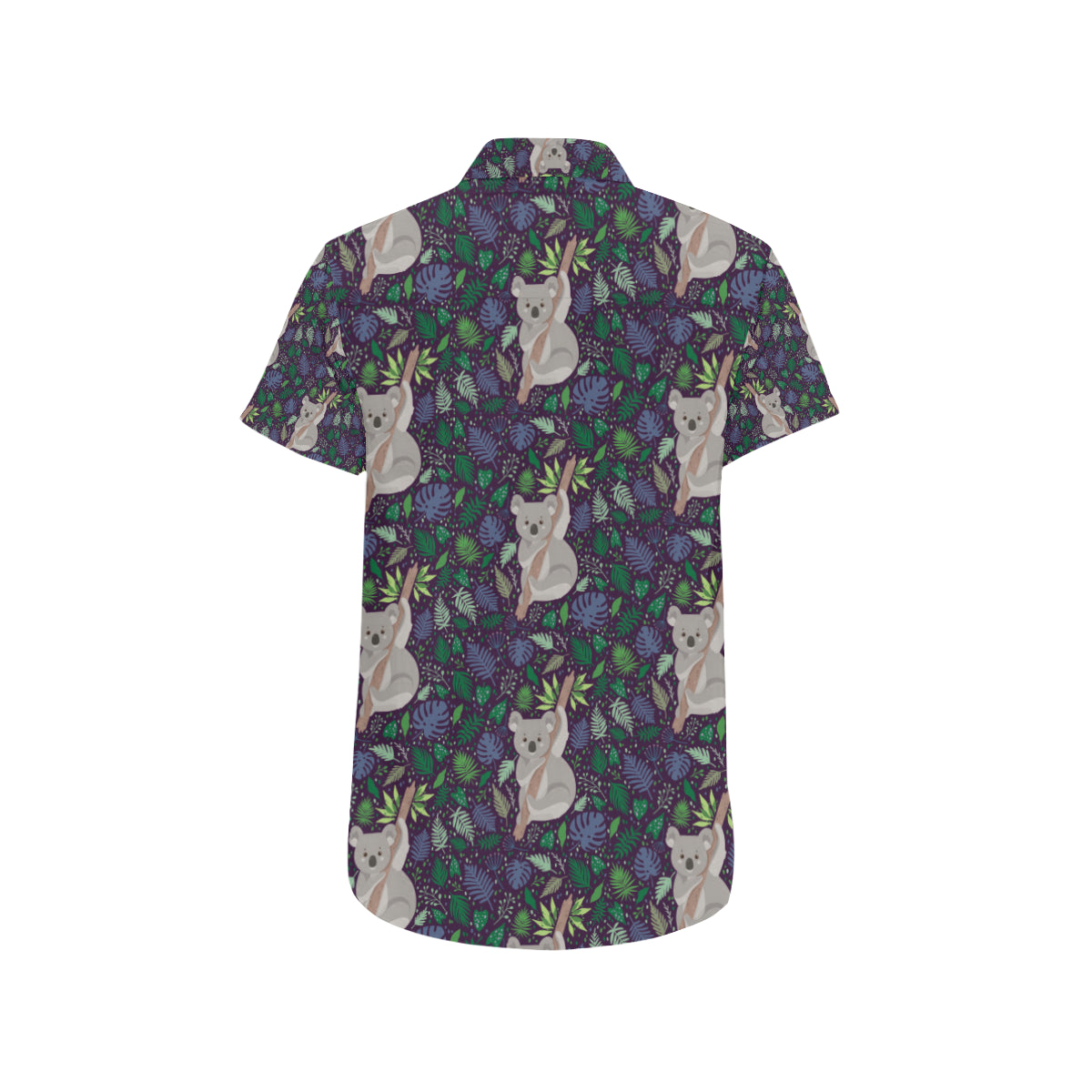 Koala Pattern Print Design 06 Men's Short Sleeve Button Up Shirt