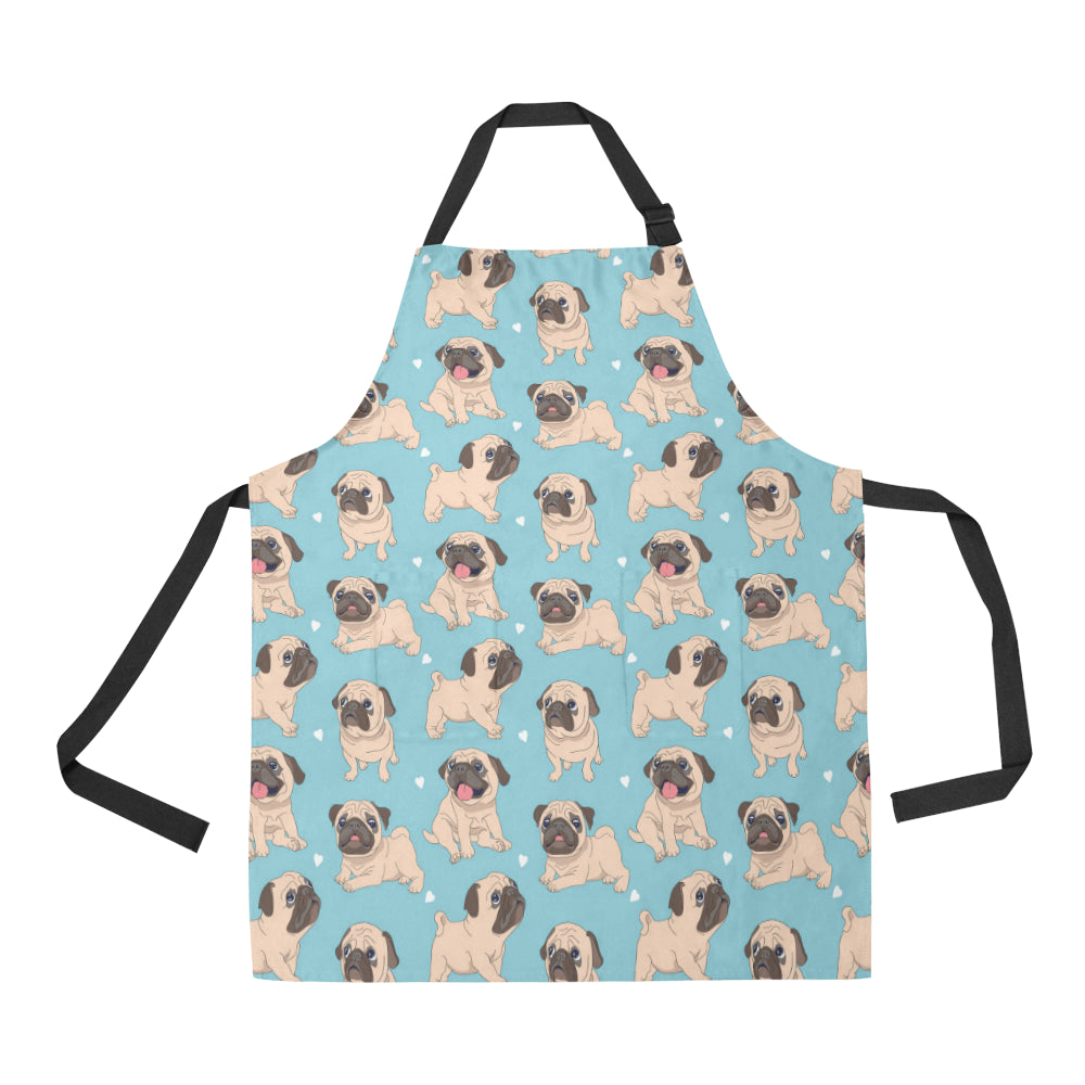 Pug Pattern Print Design A03 Apron with Pocket