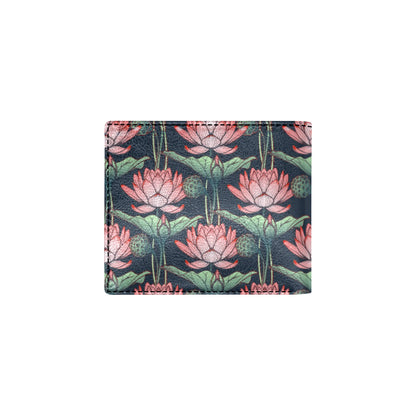 Water Lily Pattern Print Design WL03 Men's ID Card Wallet