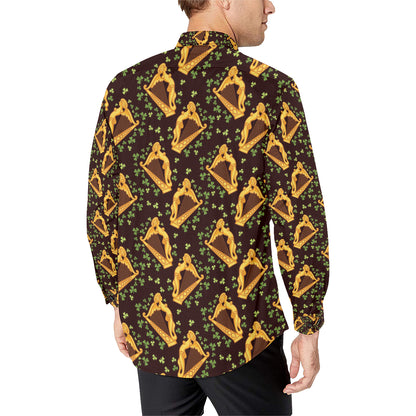 Harp Pattern Print Design 02 Men's Long Sleeve Shirt