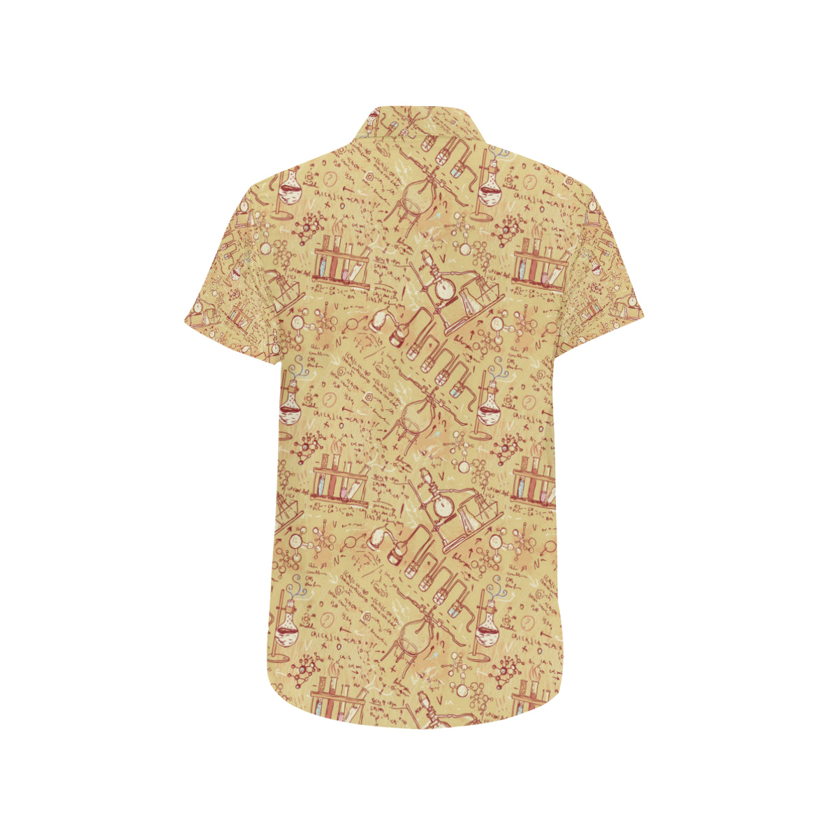 Chemical Pattern Print Design 01 Men's Short Sleeve Button Up Shirt