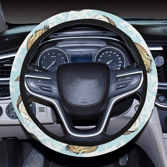 Coconut Pattern Print Design CN01 Steering Wheel Cover with Elastic Edge