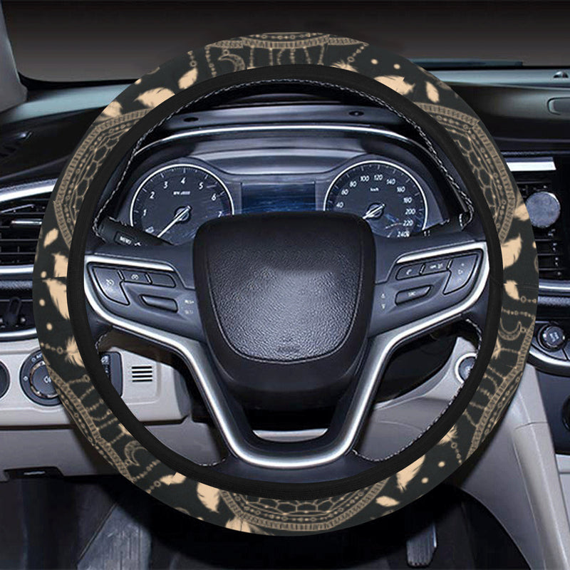 Dream Catcher Mandala Boho Moon Steering Wheel Cover with Elastic Edge