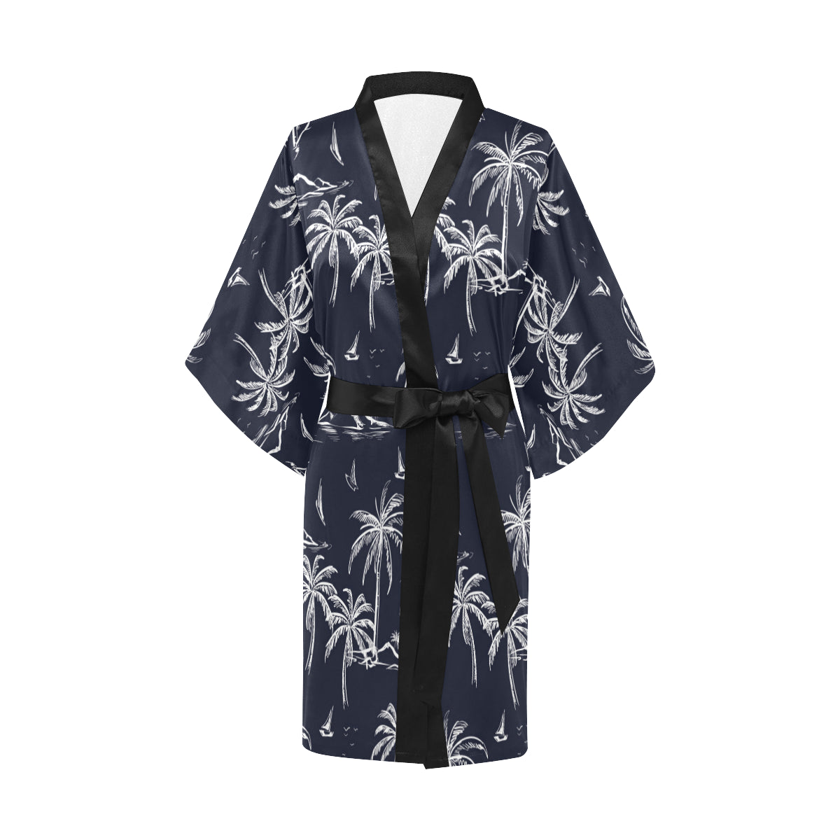 Pacific island Pattern Print Design A02 Women's Short Kimono