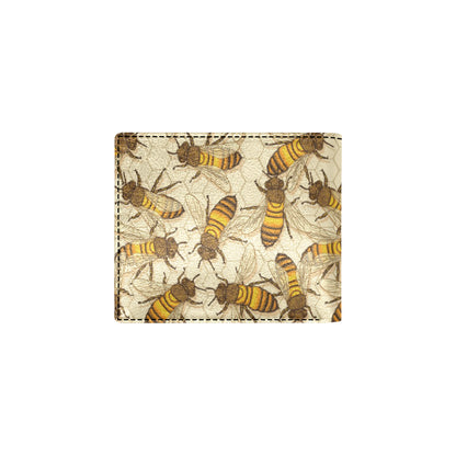 Bee Pattern Print Design BEE05 Men's ID Card Wallet
