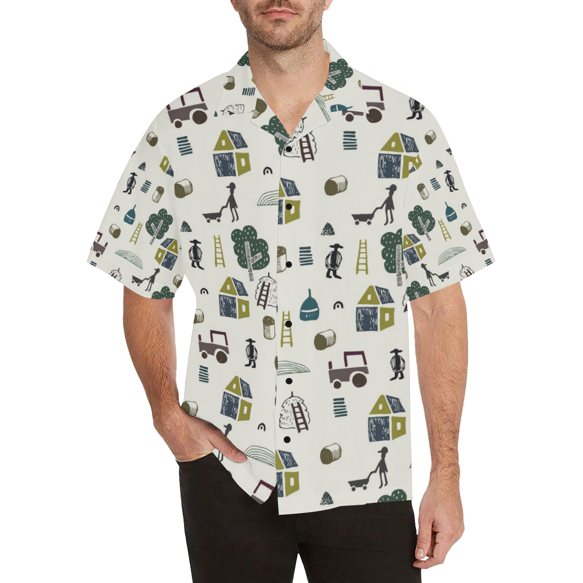 Agricultural Farm Print Design 01 Men's Hawaiian Shirt