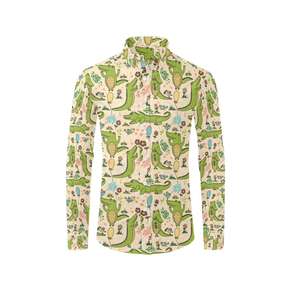 Alligator Pattern Print Design 01 Men's Long Sleeve Shirt
