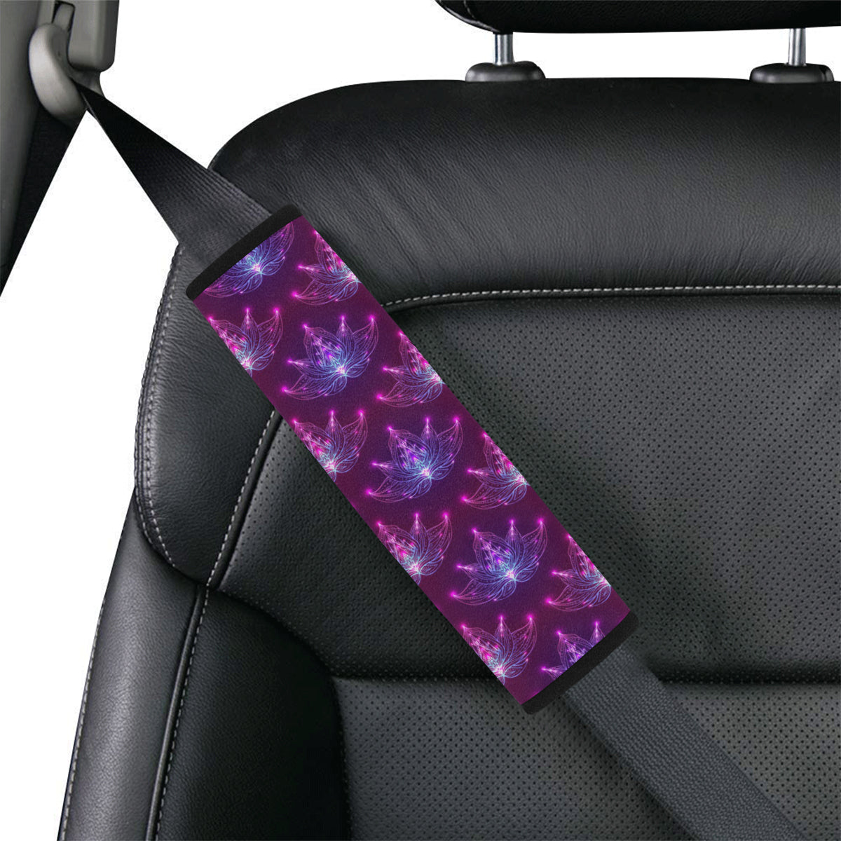 lotus Pattern Print Design LO01 Car Seat Belt Cover