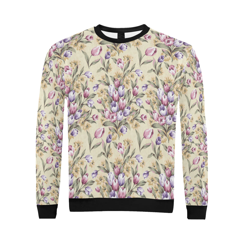 Tulip Pattern Print Design TP04 Men Long Sleeve Sweatshirt