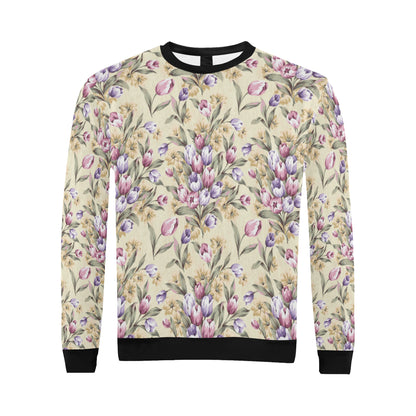 Tulip Pattern Print Design TP04 Men Long Sleeve Sweatshirt