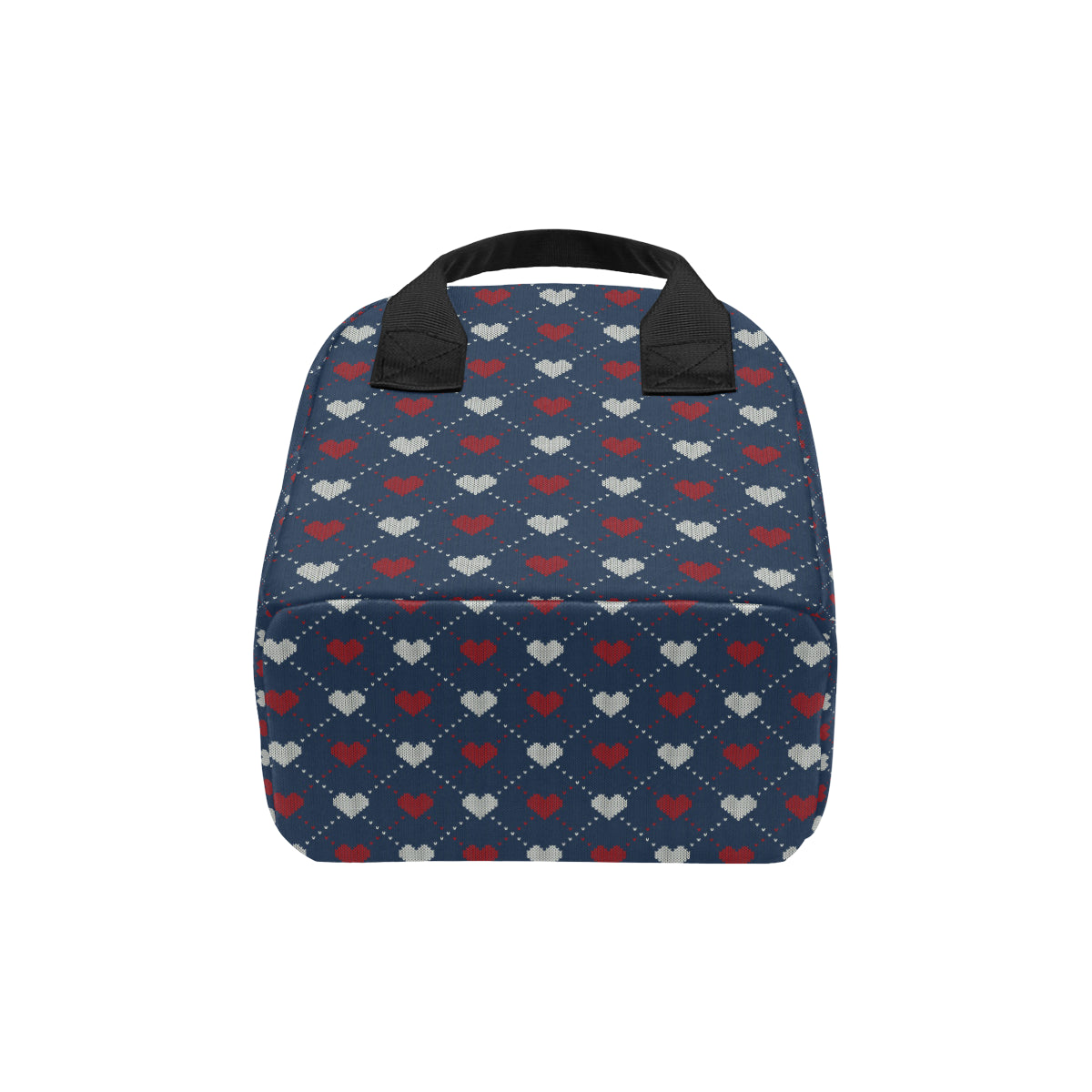 Heart Knit Pattern Print Design HE05 Insulated Lunch Bag