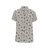 Swallow Bird Pattern Print Design 03 Men's Short Sleeve Button Up Shirt