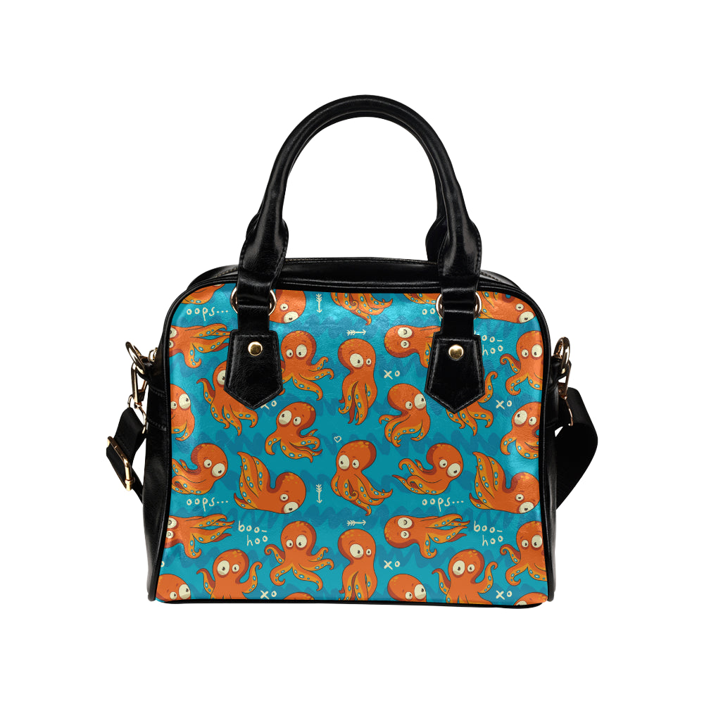 Octopus Pattern Print Design A02 Shoulder Handbag