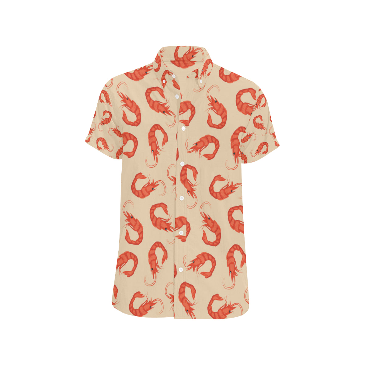 Prawn Pattern Print Design 02 Men's Short Sleeve Button Up Shirt