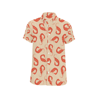 Prawn Pattern Print Design 02 Men's Short Sleeve Button Up Shirt