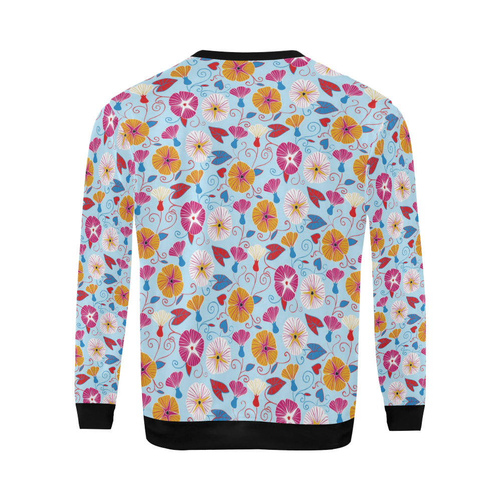 Morning Glory Pattern Print Design MG06 Men Long Sleeve Sweatshirt
