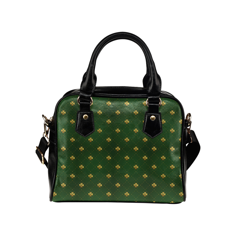 Clover  Pattern Print Design 01 Shoulder Handbag