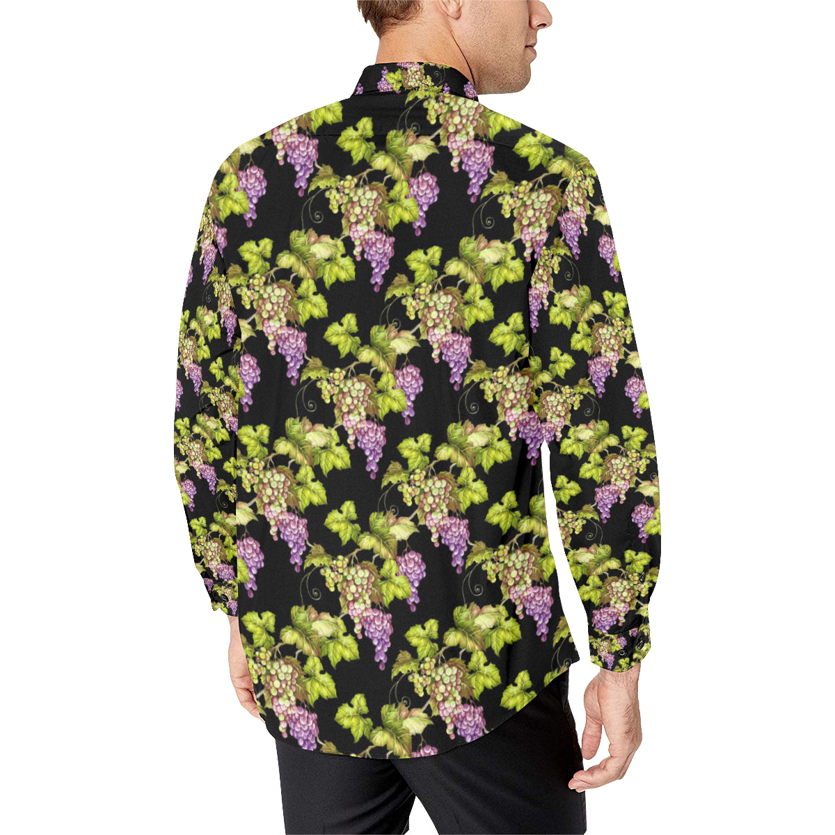 Grape Pattern Print Design GP04 Men's Long Sleeve Shirt