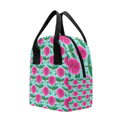 Dahlia Pattern Print Design DH08 Insulated Lunch Bag