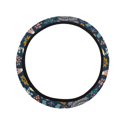 Fox Cute Jungle Print Pattern Steering Wheel Cover with Elastic Edge