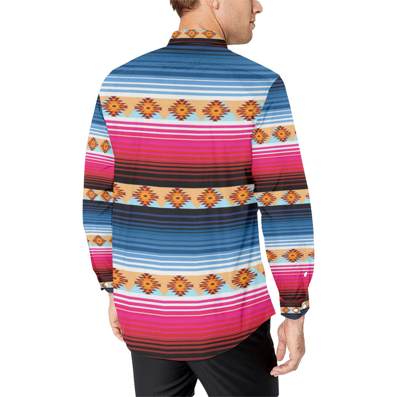 Mexican Pattern Print Design 03 Men's Long Sleeve Shirt