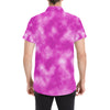 Tie Dye Pink Design Print Men's Short Sleeve Button Up Shirt